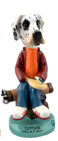 Great Dane (Harelquin Uncropped Ears) Vacation Doogie Collectible Dog Figurine