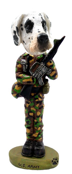Great Dane (Harelquin Uncropped Ears) U S Army Doogie Collectible Dog Figurine