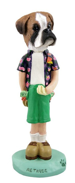 Boxer (Uncropped Ears) Retiree Doogie Collectible Dog Figurine