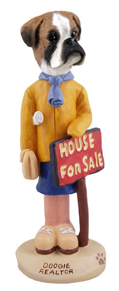 Boxer (Uncropped Ears) Female Realtor Doogie Collectible Dog Figurine