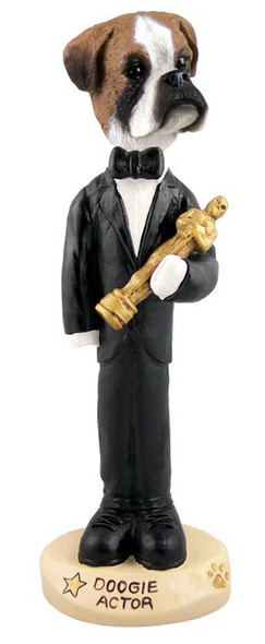 Boxer (Uncropped Ears) Actor Doogie Collectible Dog Figurine