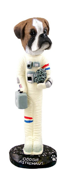 Boxer (Uncropped Ears) Astronaut Doogie Collectible Dog Figurine