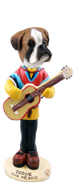 Boxer (Uncropped Ears) Viva Mexico Doogie Collectible Dog Figurine