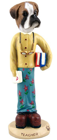Boxer (Uncropped Ears) Female Teacher Doogie Collectible Dog Figurine