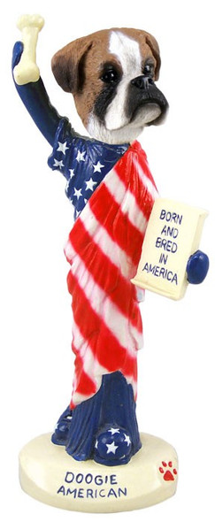 Boxer (Uncropped Ears) American Doogie Collectible Dog Figurine