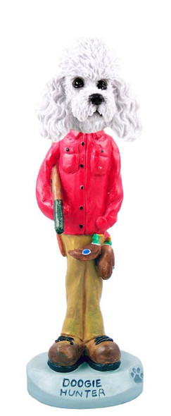White Poodle with Sport Cut Hunter Doogie Collectible Dog Figurine