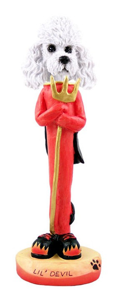 White Poodle with Sport Cut Lil Devil Doogie Collectible Dog Figurine