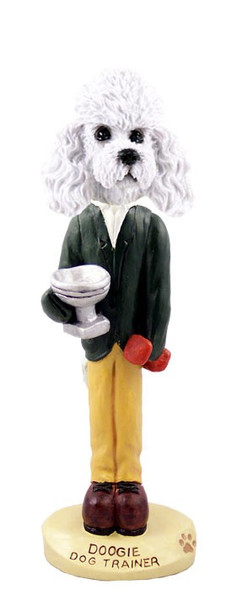 White Poodle with Sport Cut Trainer Doogie Collectible Dog Figurine