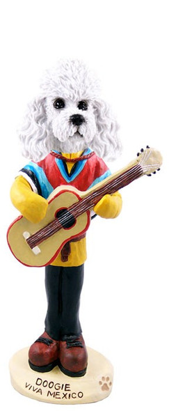 White Poodle with Sport Cut Viva Mexico Doogie Collectible Dog Figurine