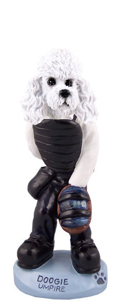 White Poodle with Sport Cut Umpire Doogie Collectible Dog Figurine
