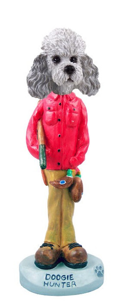 Gray Poodle with Sport Cut Hunter Doogie Collectible Dog Figurine