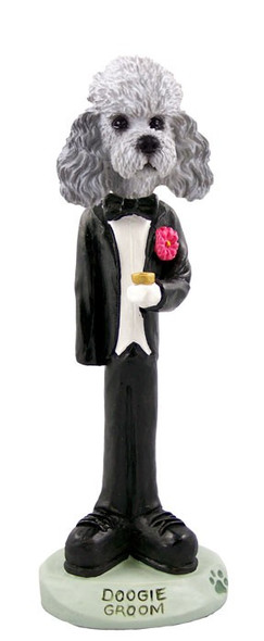 Gray Poodle with Sport Cut Groom Doogie Collectible Dog Figurine