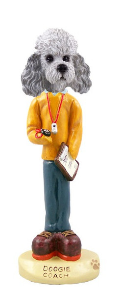 Gray Poodle with Sport Cut Coach Doogie Collectible Dog Figurine
