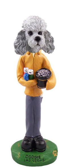 Gray Poodle with Sport Cut Las Vegas Doogie Collectible Dog Figurine