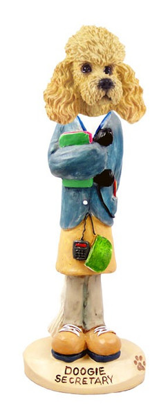 Apricot Poodle Secretary Doogie Collectible Dog Figurine