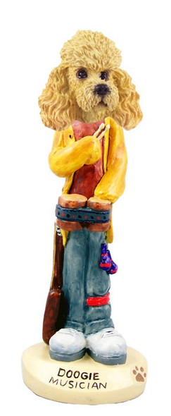 Apricot Poodle Musician Doogie Collectible Dog Figurine
