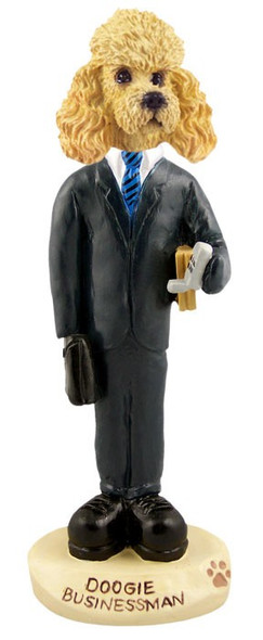 Apricot Poodle Businessman Doogie Collectible Dog Figurine