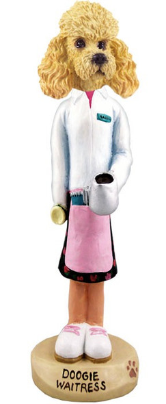 Apricot Poodle Waitress Doogie Collectible Dog Figurine