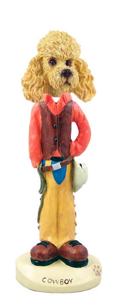 Apricot Poodle Cowboy Doogie Collectible Dog Figurine
