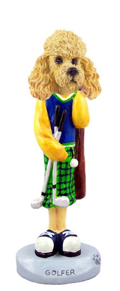 Apricot Poodle Golf Doogie Collectible Dog Figurine