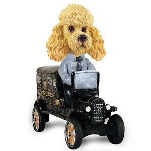 Apricot Poodle Paddy Wagon Doogie Collectible Dog Figurine