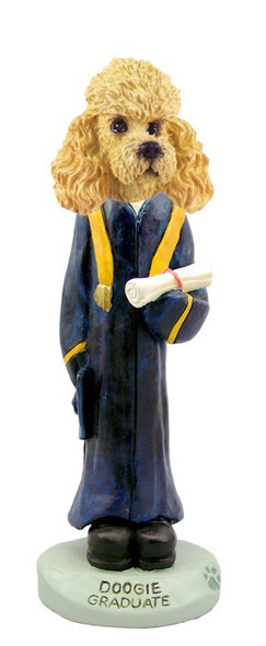 Apricot Poodle Graduate Doogie Collectible Dog Figurine