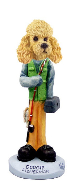 Apricot Poodle Fisherman Doogie Collectible Dog Figurine