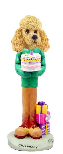 Apricot Poodle Birthday Doogie Collectible Dog Figurine
