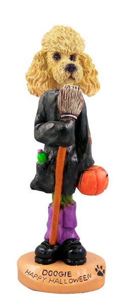 Apricot Poodle Happy Halloween Doogie Collectible Dog Figurine