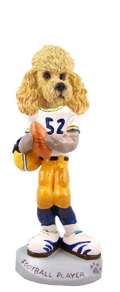 Apricot Poodle Football Player Doogie Collectible Dog Figurine