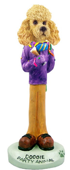 Apricot Poodle Party Animal Doogie Collectible Dog Figurine