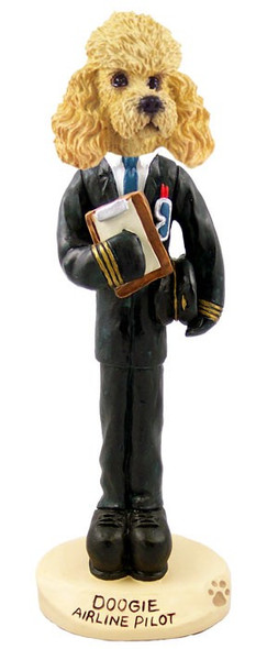 Apricot Poodle Airline Pilot Doogie Collectible Dog Figurine