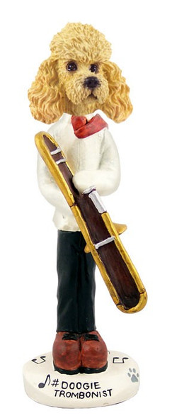 Apricot Poodle Trombonist Doogie Collectible Dog Figurine