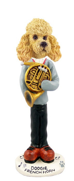 Apricot Poodle French Horn Doogie Collectible Dog Figurine