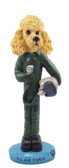 Apricot Poodle U S Air Force Doogie Collectible Dog Figurine