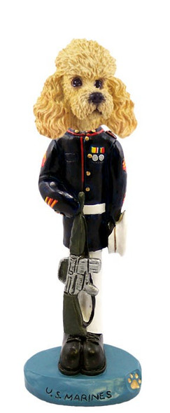 Apricot Poodle U S Marines Doogie Collectible Dog Figurine