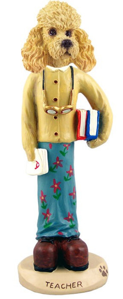 Apricot Poodle Female Teacher Doogie Collectible Dog Figurine