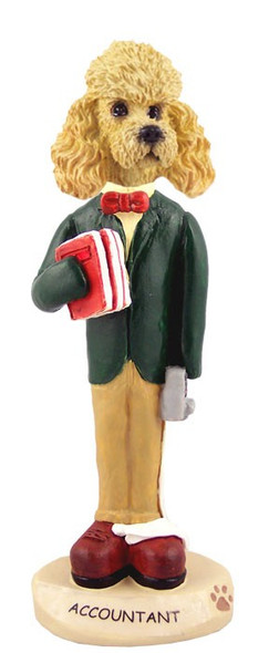 Apricot Poodle Accountant Doogie Collectible Dog Figurine