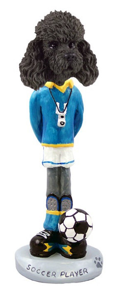 Black Poodle with Sport Cut Soccer Doogie Collectible Dog Figurine