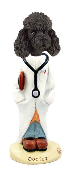 Black Poodle with Sport Cut Doctor Doogie Collectible Dog Figurine