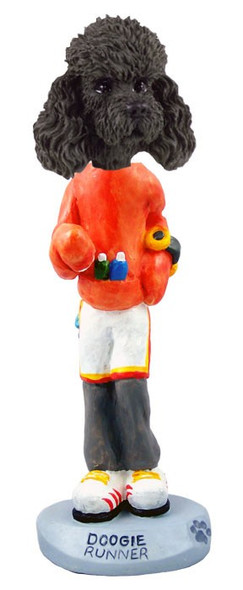 Black Poodle with Sport Cut Runner Doogie Collectible Dog Figurine