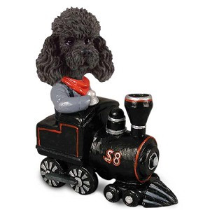 Black Poodle with Sport Cut Train Doogie Collectible Dog Figurine