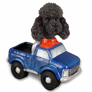 Black Poodle with Sport Cut Pickup Doogie Collectible Dog Figurine