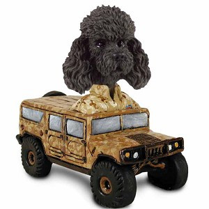 Black Poodle with Sport Cut Hummer Doogie Collectible Dog Figurine