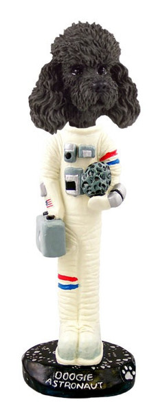 Black Poodle with Sport Cut Astronaut Doogie Collectible Dog Figurine