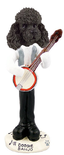 Black Poodle with Sport Cut Banjo Doogie Collectible Dog Figurine