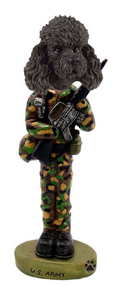 Black Poodle with Sport Cut U S Army Doogie Collectible Dog Figurine