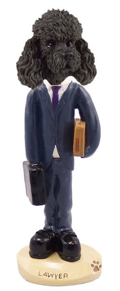 Black Poodle with Sport Cut Lawyer Doogie Collectible Dog Figurine