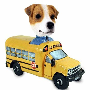 Jack Russell Terrier School Bus Doogie Collectible Dog Figurine