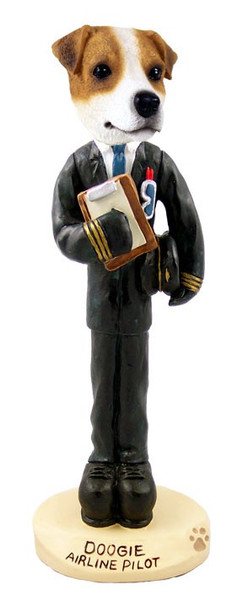 Jack Russell Terrier Airline Pilot Doogie Collectible Dog Figurine